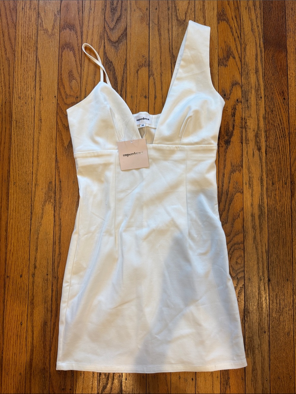 Revolve superdown White Asymmetrical Mini Dress size xs nwt